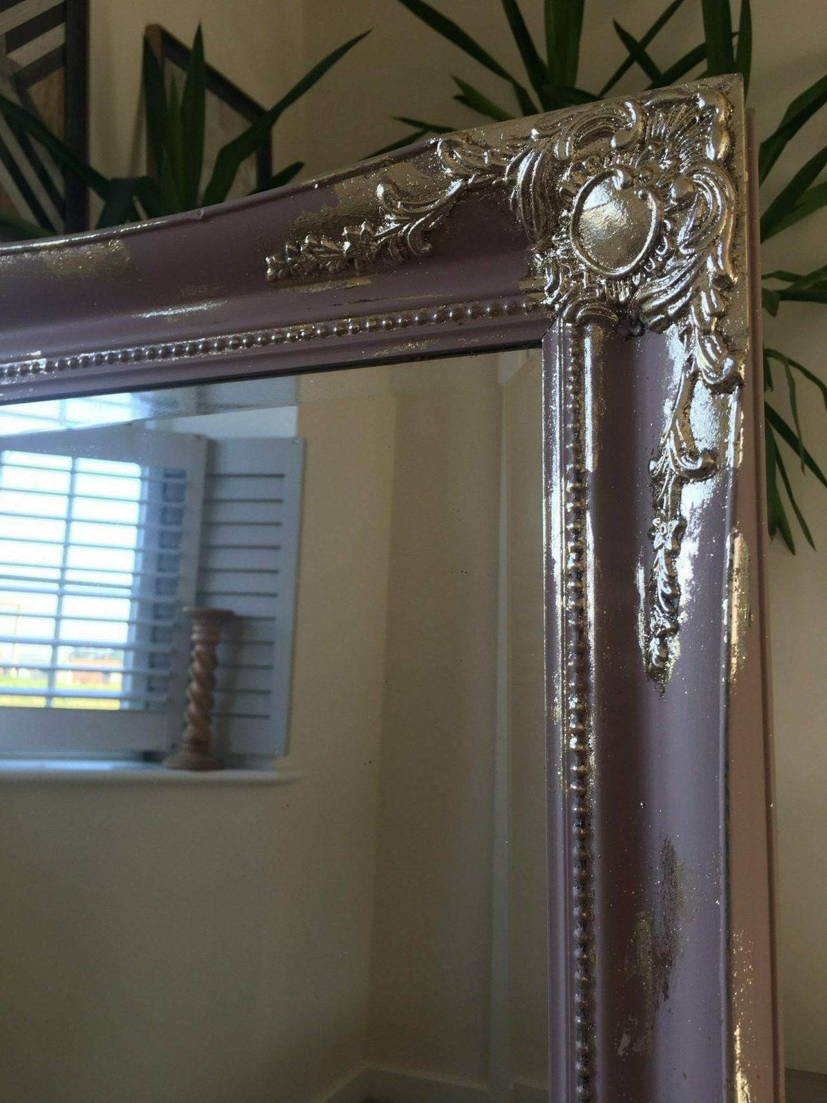 Large Mirror French Baroque Antique Ornate Painted Gold Leaf Stencilled photo furniture