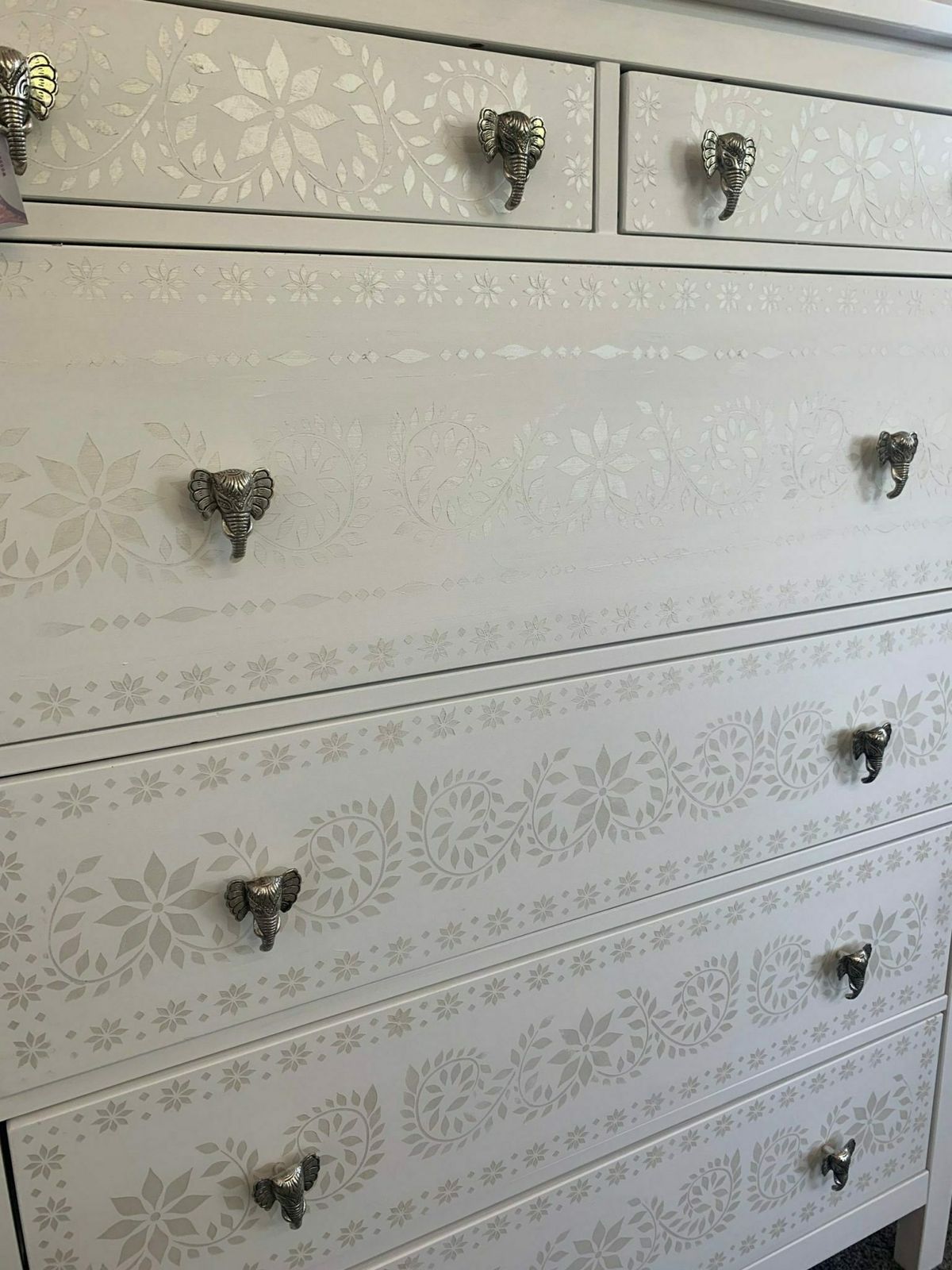 Large Chest Of Drawers Painted Bespoke Stencilled photo furniture
