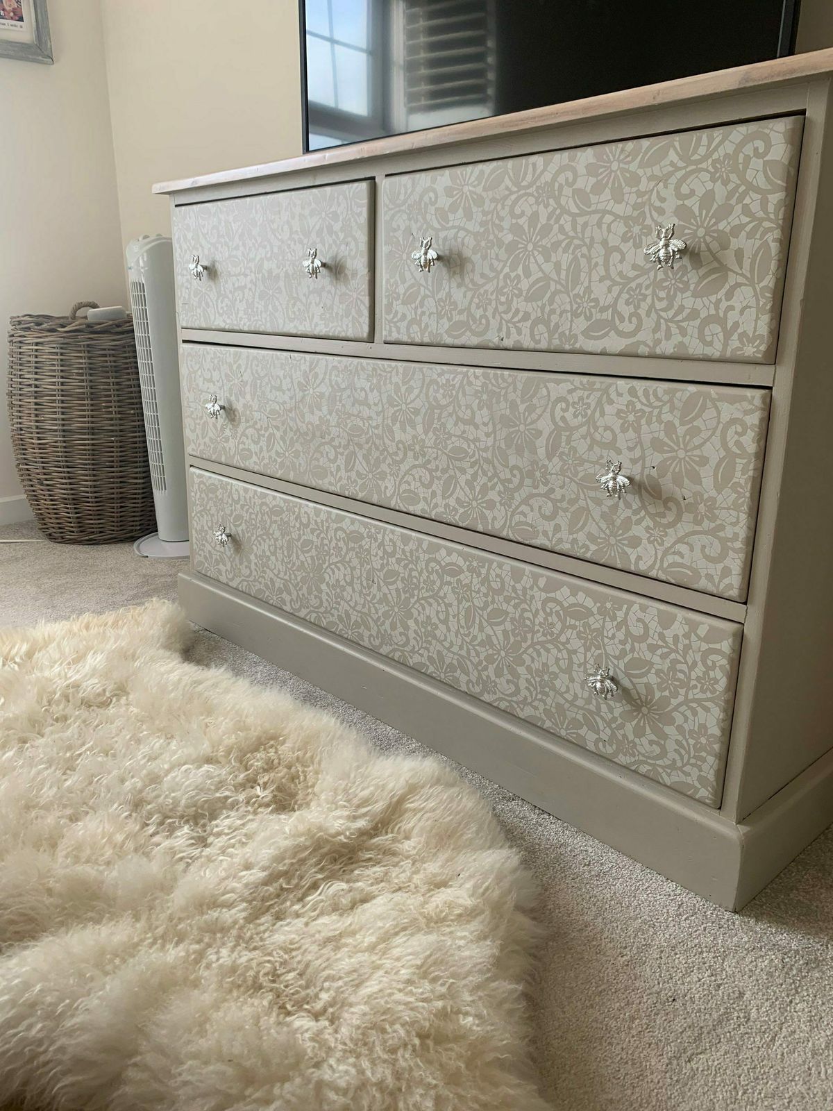 Large Chest Of Drawers Painted Bespoke Stencilled