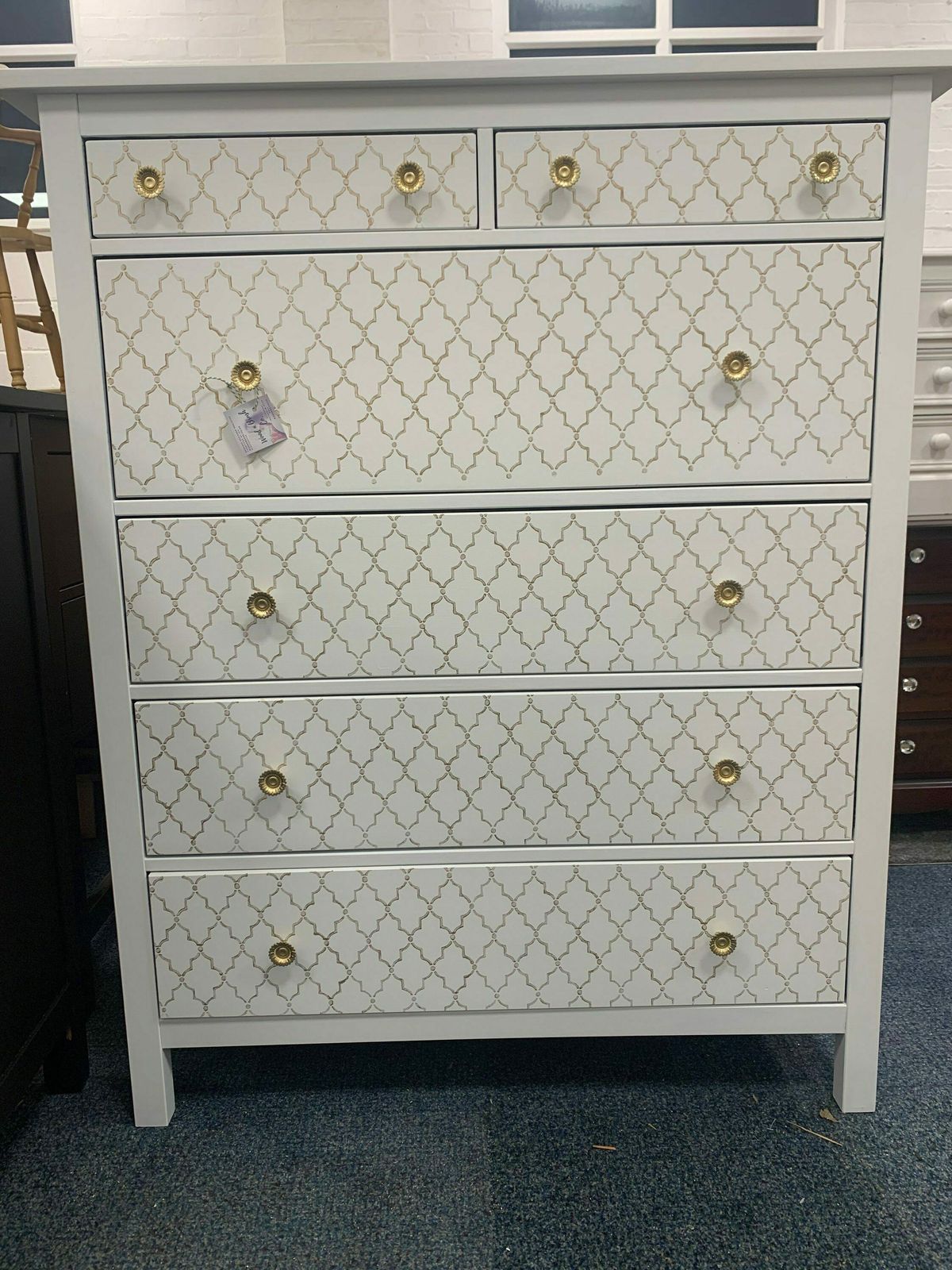 Large Chest Of Drawers Painted Bespoke Stencilled