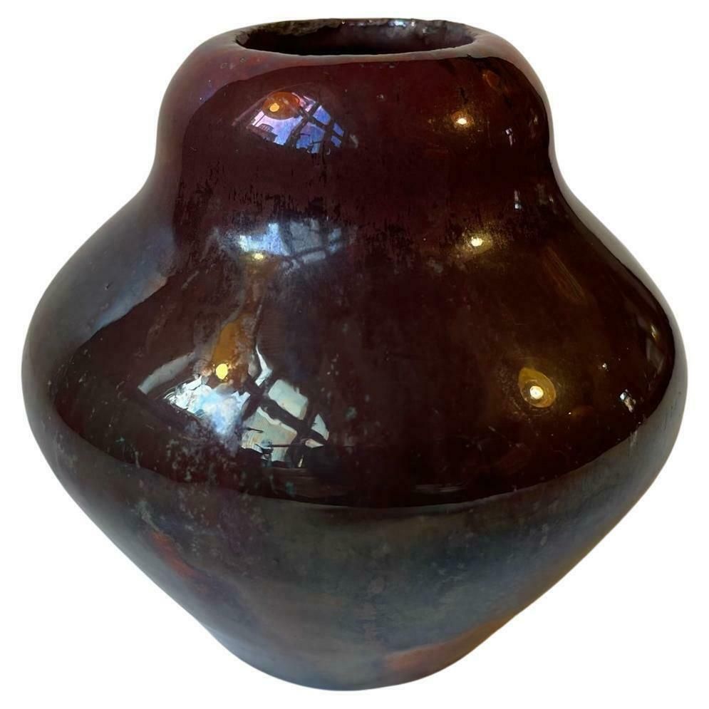 Art Deco Ceramic Vase In Copper Glaze By Soren Kongstrand 1930s