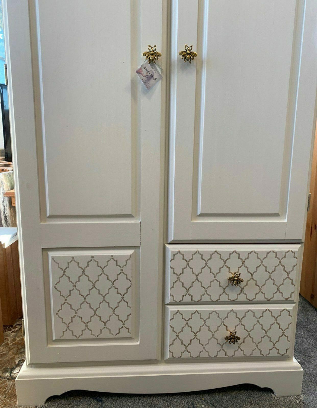 Painted Wardrobe Double Single Painted Bespoke Stencilled photo furniture
