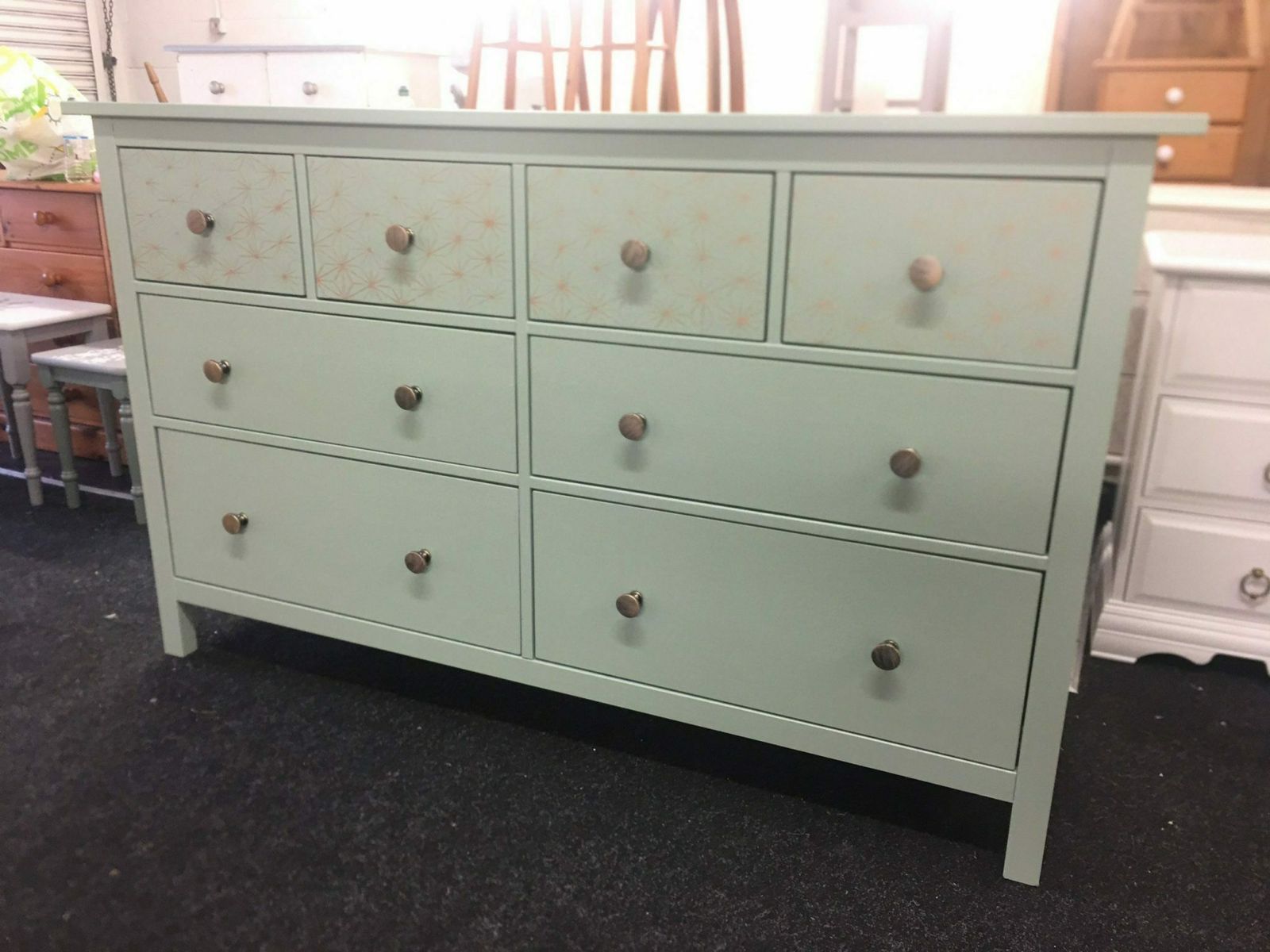 Large Chest Of Drawers Painted Bespoke Stencilled photo furniture