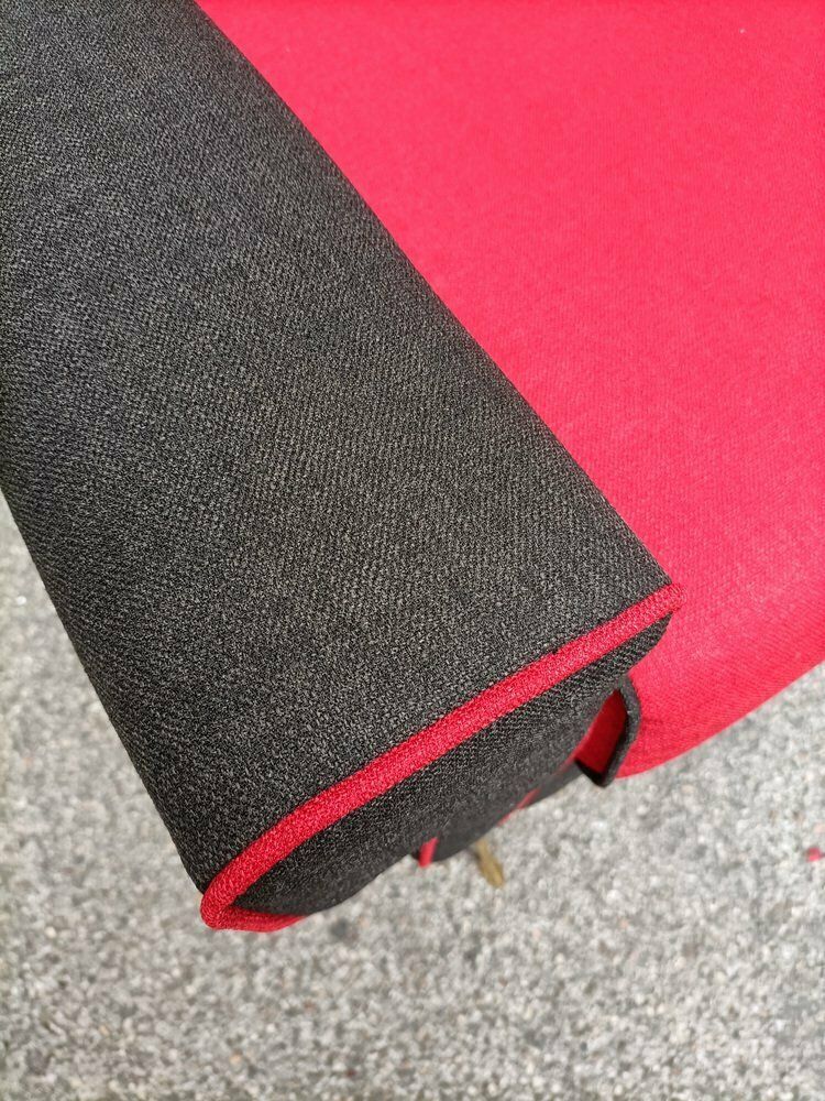 Armchairs In Red And Black With Brass Legs 1950s, Set Of 2 photo buy