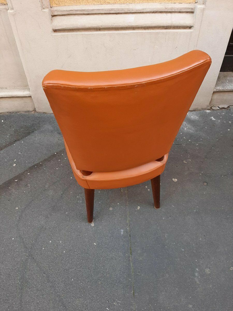 Wood And Brown Leather Dining Chair By Osvaldo Borsani For Atelier Borsani Varedo 1930s photo buy
