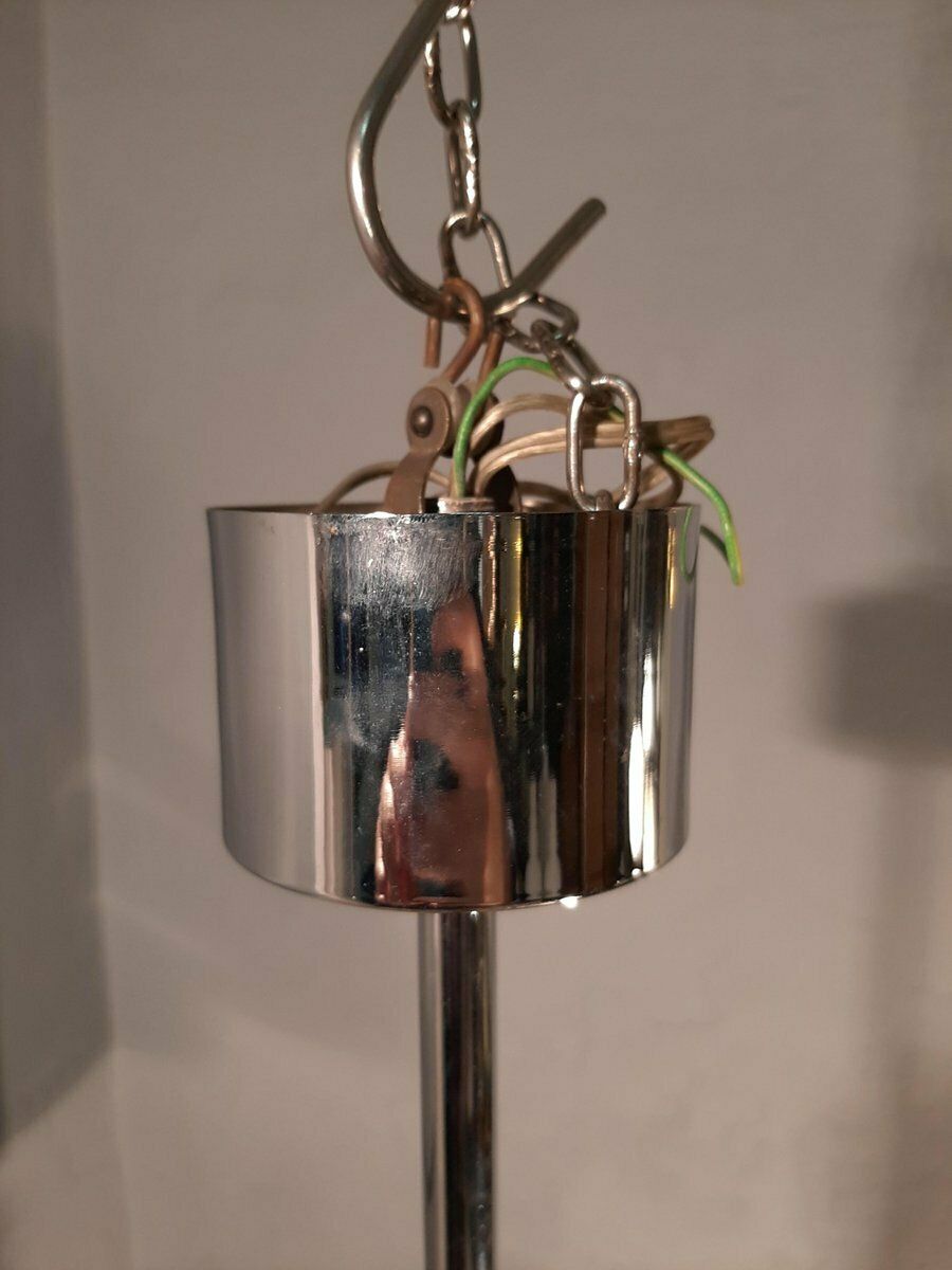 photo vintage Ceiling Lamp In Chromed Metal And 15 Lights By Gaetano Sciolari For Sciolari, 1970s