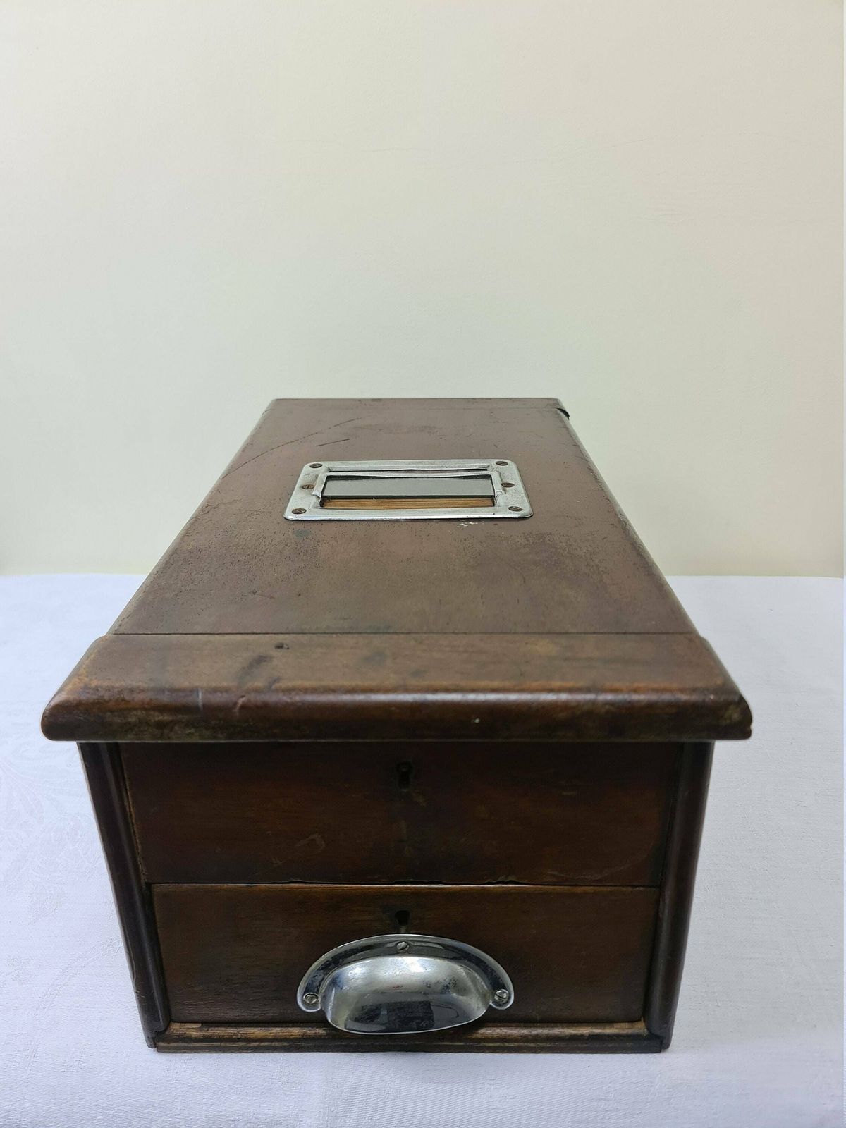Large Vintage Wooden Cash Till With Working Bell From The 1920s photo Home Decor