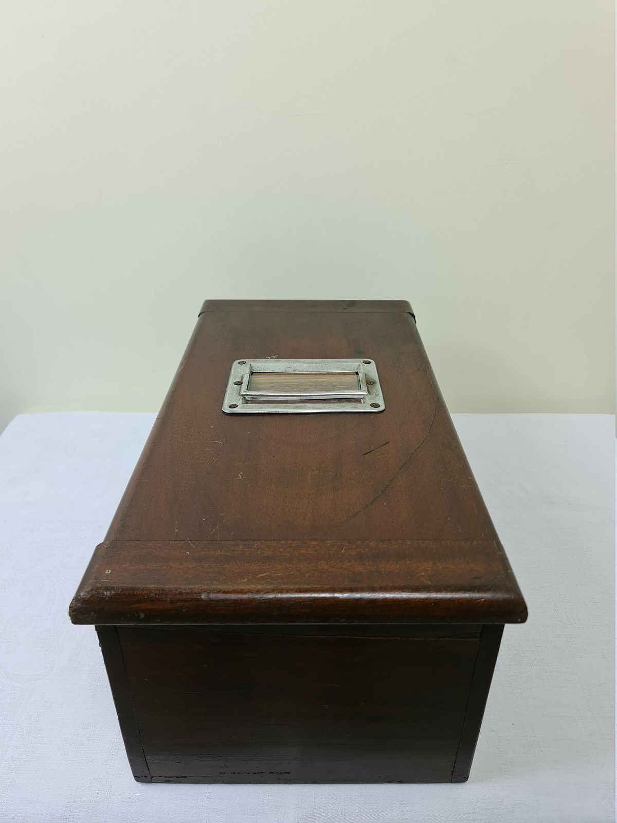 Large Vintage Wooden Cash Till With Working Bell From The 1920s photo vinterior