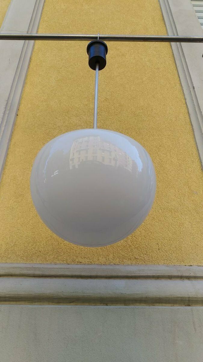 Aluminum And Glass Ceiling Lamp By Oscar Torlasco For Lumi 1960s photo for sale