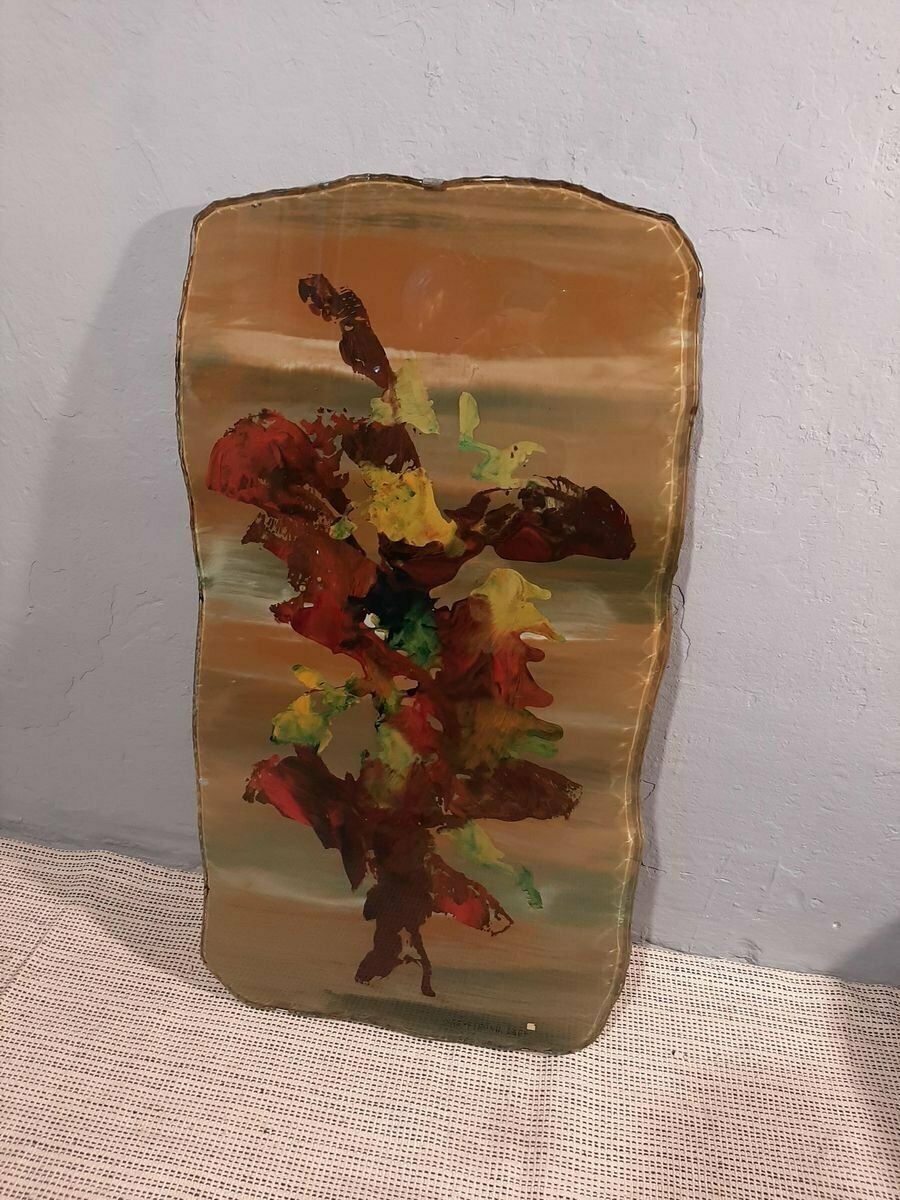 Decorative Plaque With Flowers By Duilio Barnabe For Fontana Arte, 1950s photo for sale