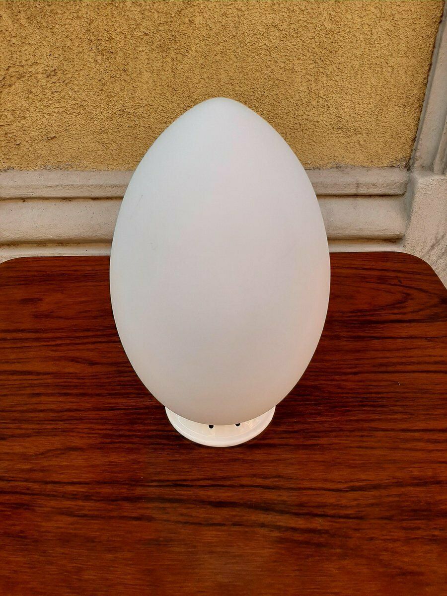 Model Uovo Table Lamp In Opaline Glass By Ben Swildens For Fontana Arte, 1990s photo for sale
