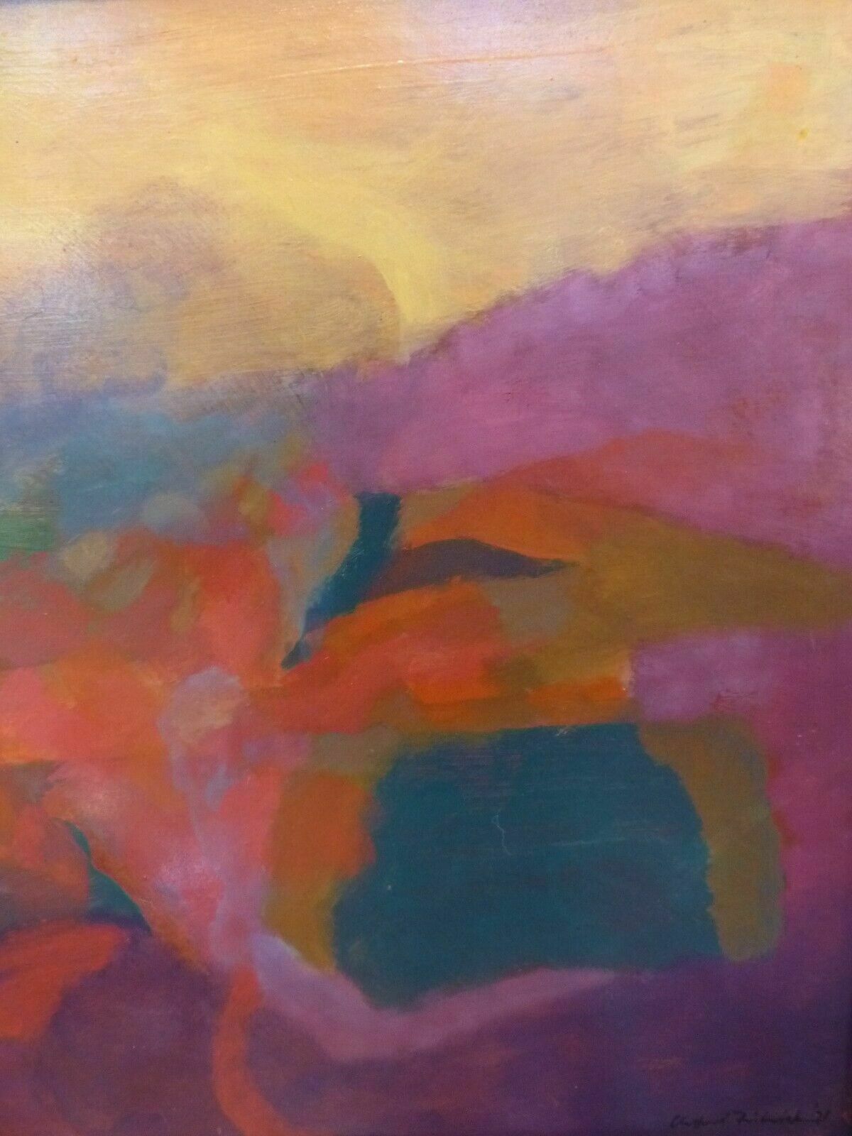 British Modern Art Painting 'Coastal Fields' Clifford Fishwick ( 1923   1997) photo Art