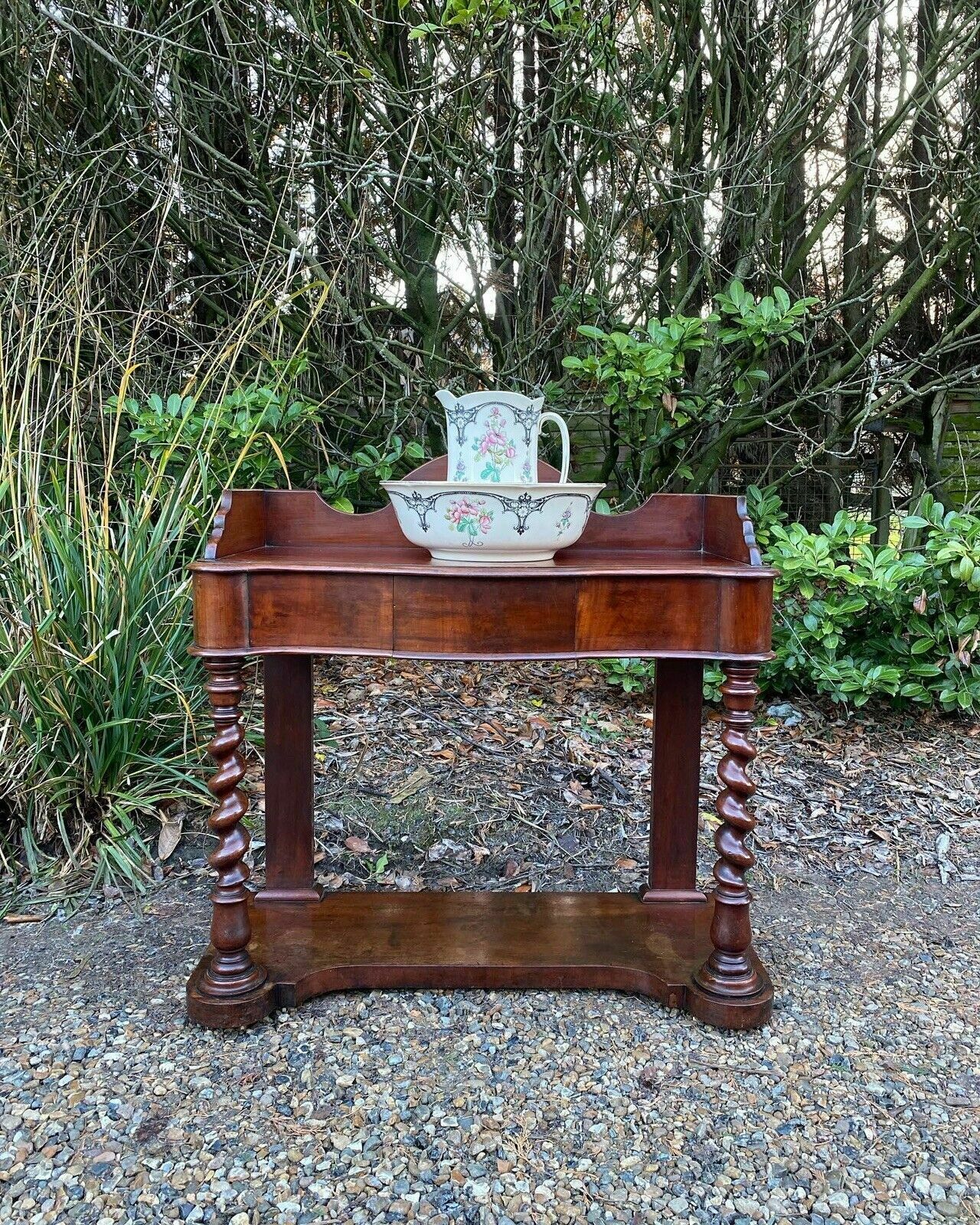 Antique Victorian Mahogany Washstand Potential Sink Unit Dressing Table Console photo vinterior
