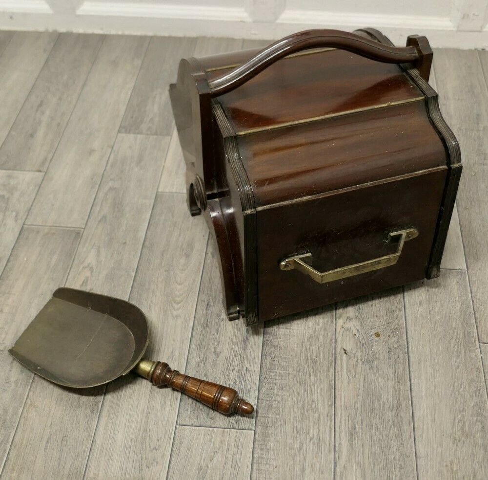 A Victorian Double Ended Coal Box With Liner And Shovel photo 594.0