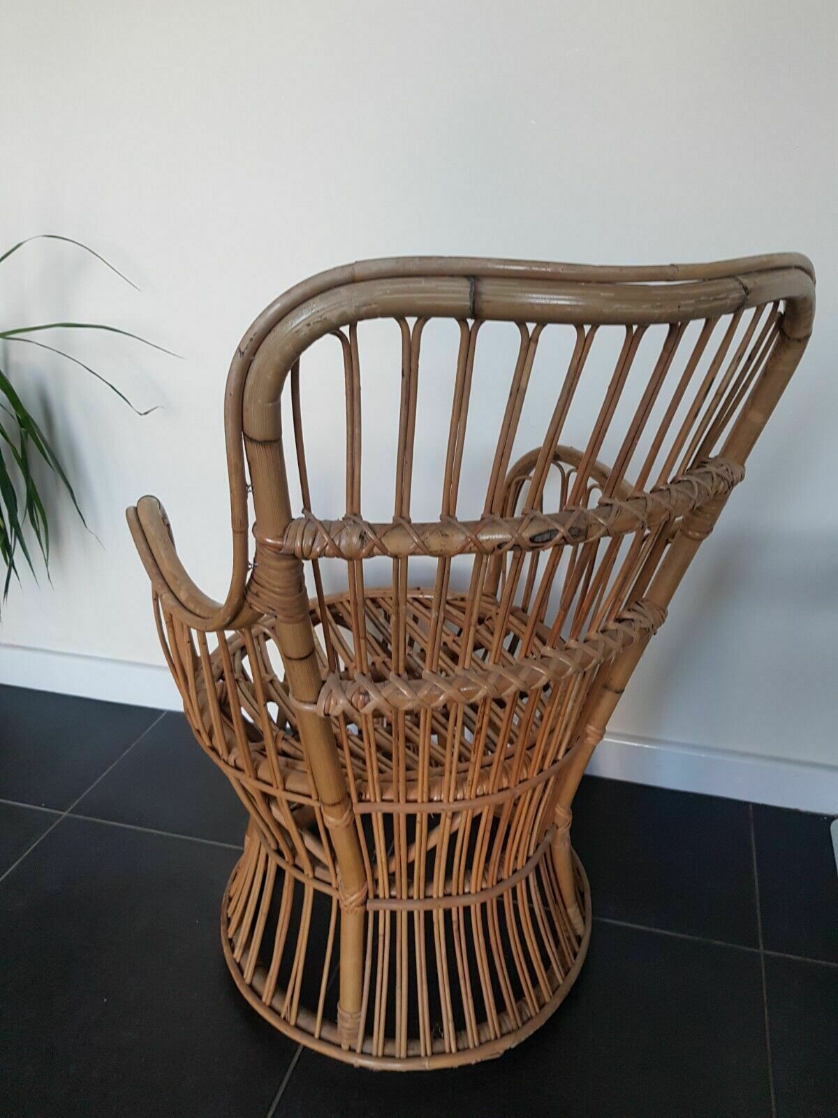 Luigi Caccia Dominioni Attributed Italian Mid Century Bamboo Chair photo for sale