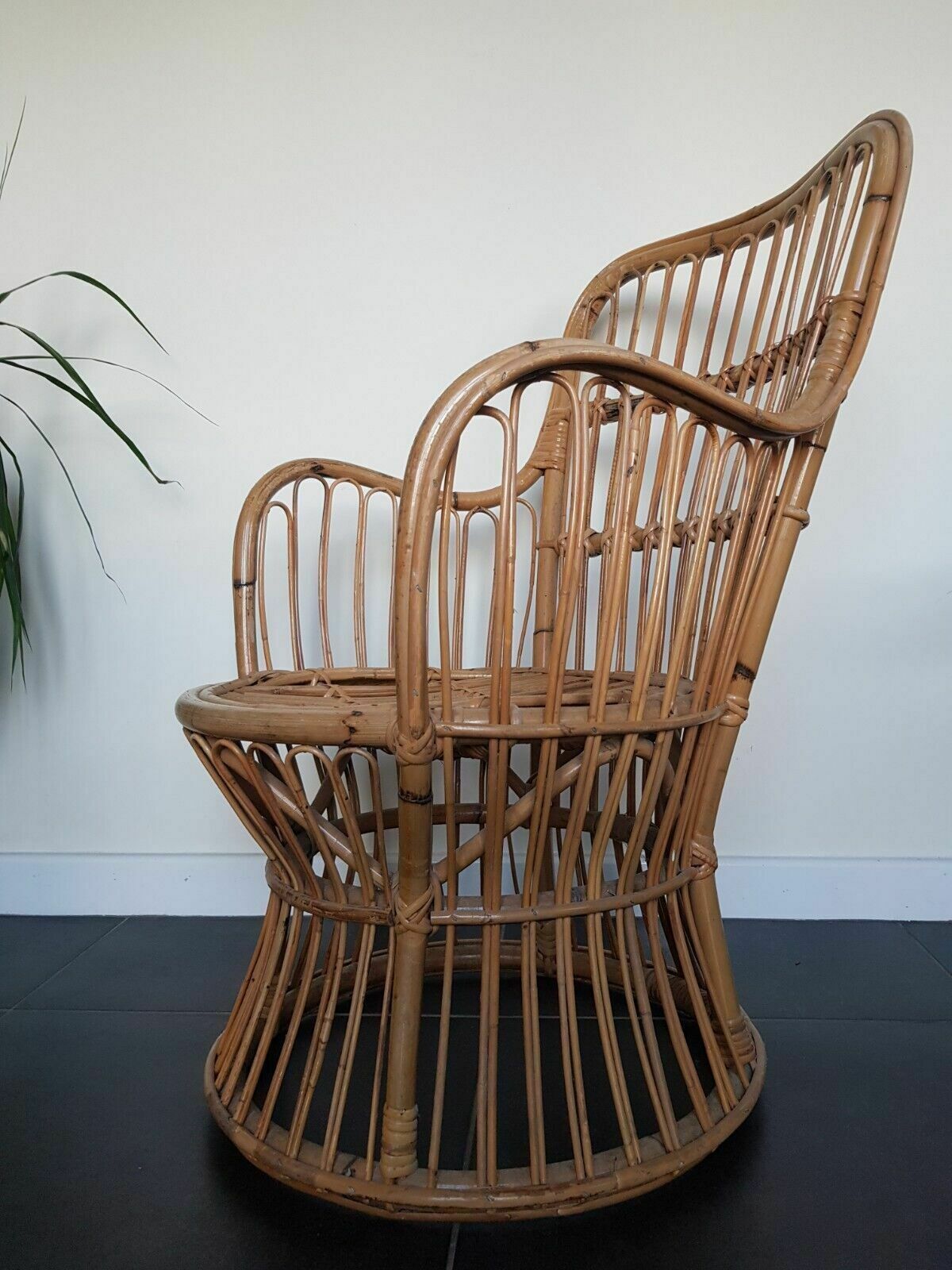Luigi Caccia Dominioni Attributed Italian Mid Century Bamboo Chair photo Garden Furniture