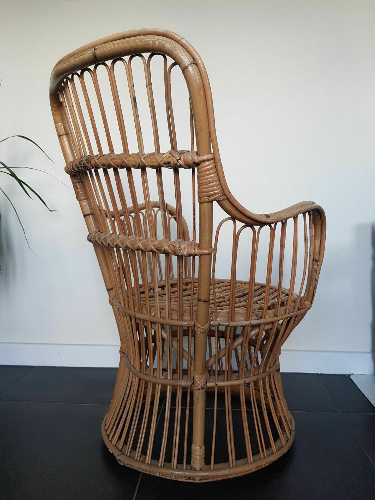 Luigi Caccia Dominioni Attributed Italian Mid Century Bamboo Chair photo 375.0
