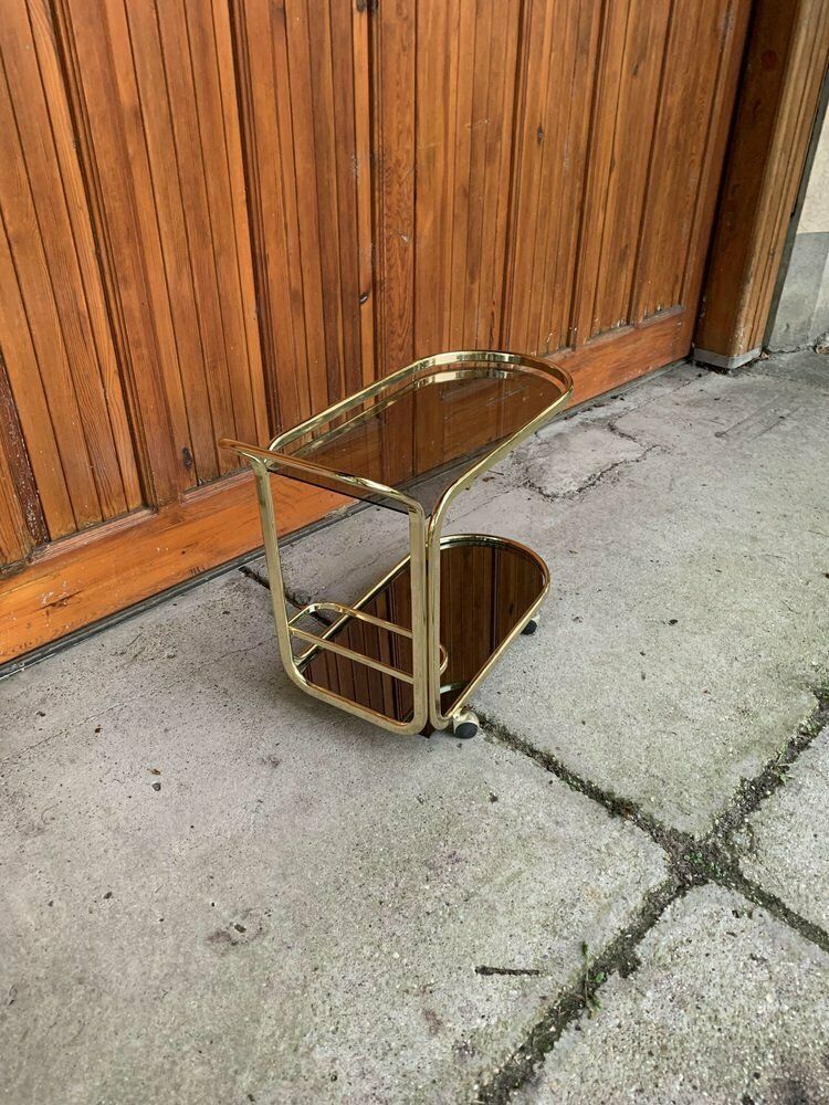 Regency Brass 2 Tier Bar Cart, 1960s photo vinterior