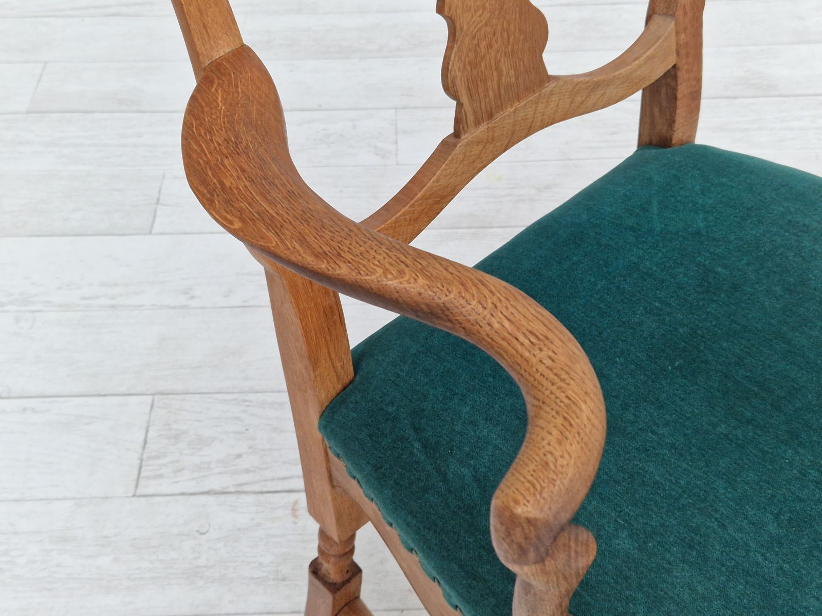 1960s, Danish Design, Pair Of Armchairs, Oak Wood, Original Very Good Condition. photo vintage