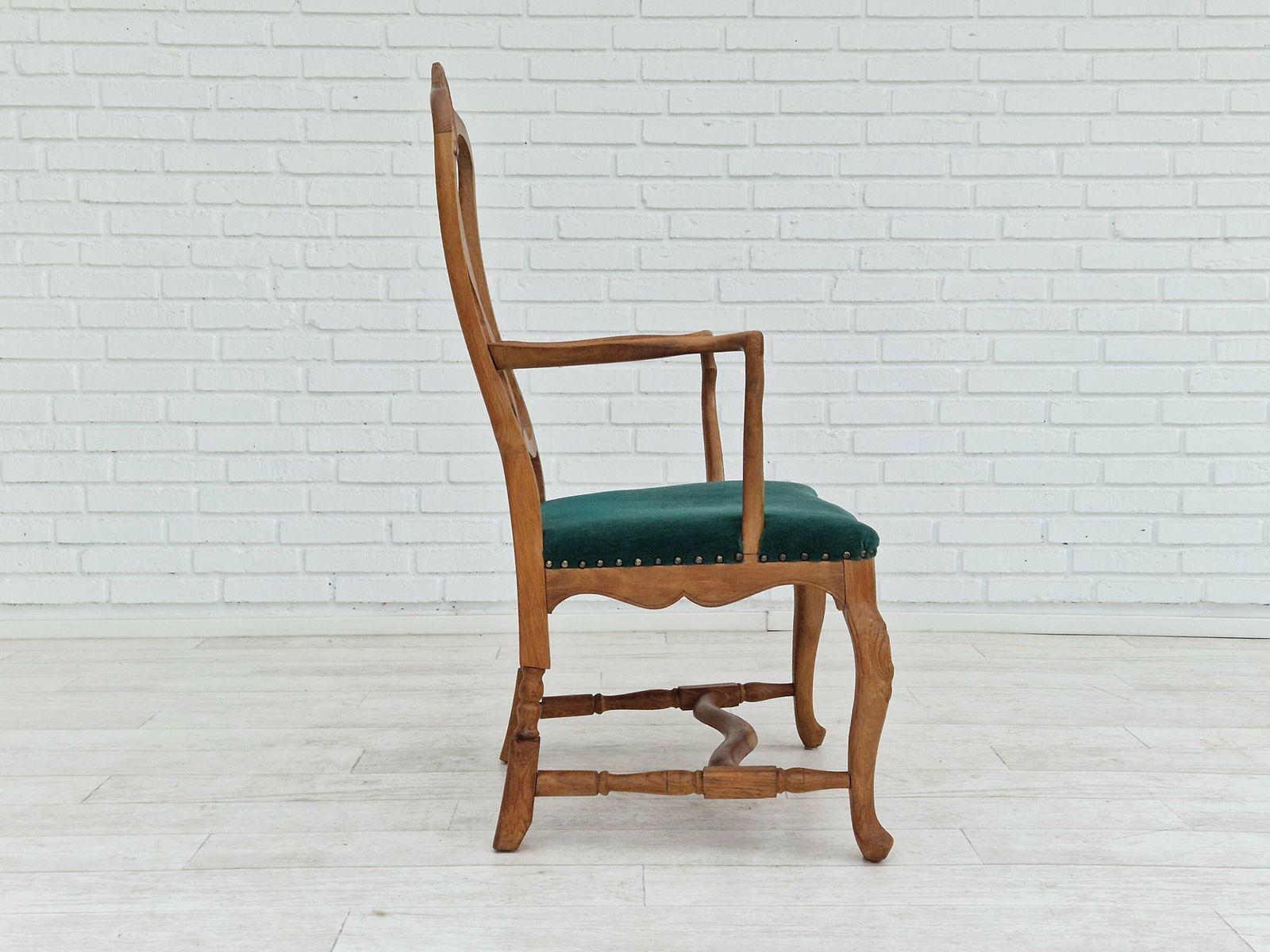 photo vintage Ca. Jaren 1960, Deens Design, Paar Fauteuils, Eikenhout, Zeer Goede Staat.