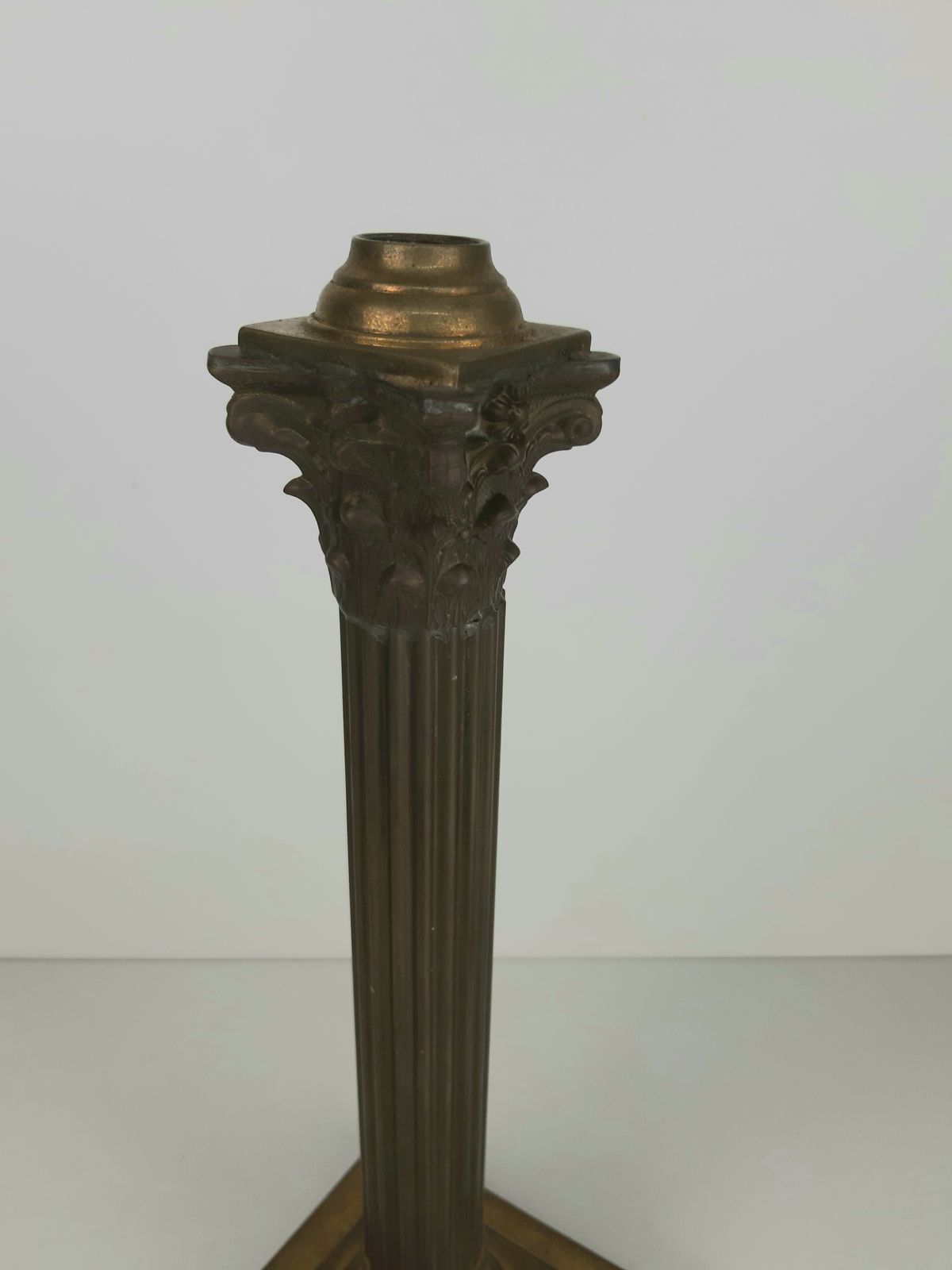 Edwardian Brass Corinthian Column Lamp Base (Not Wired) photo furniture
