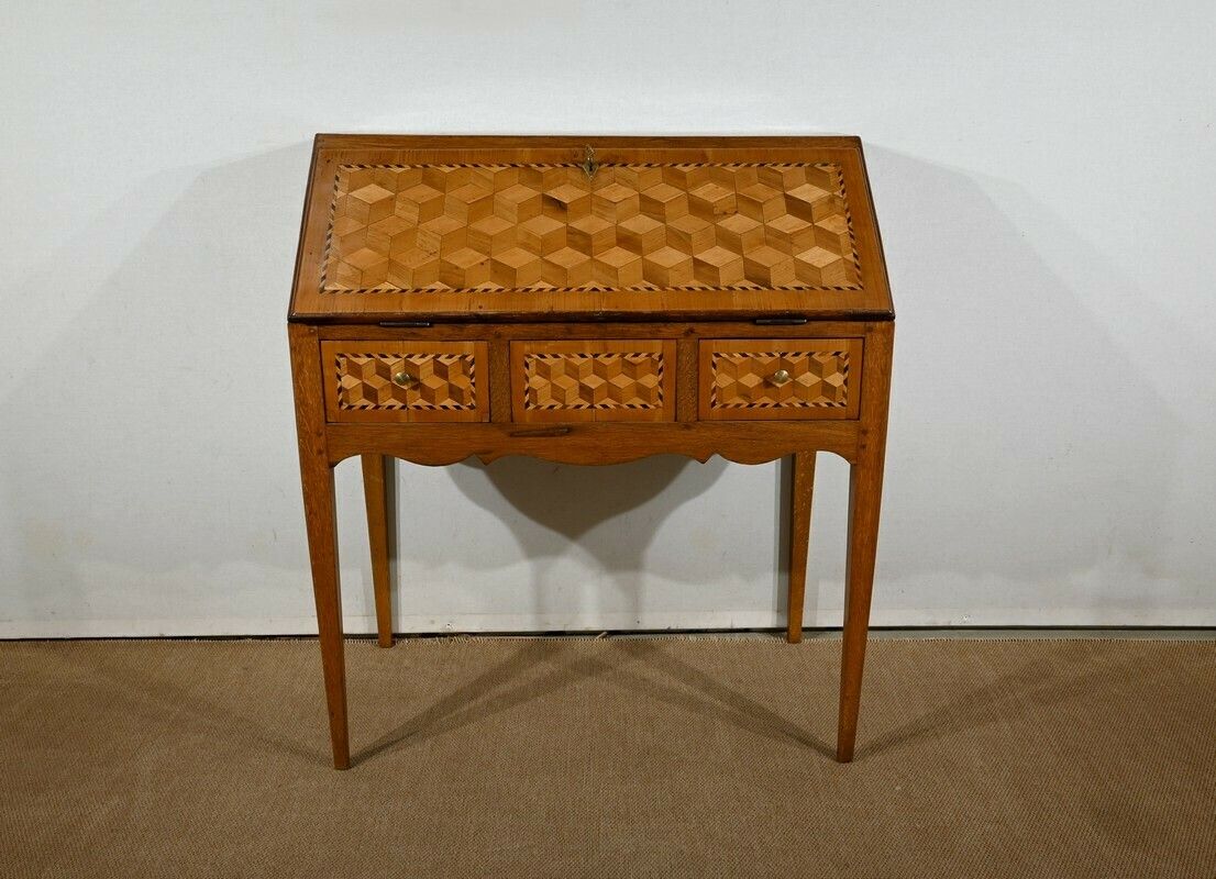 Sloping Oak Desk, Directoire Style 2nd Part Of The 19th Century photo furniture