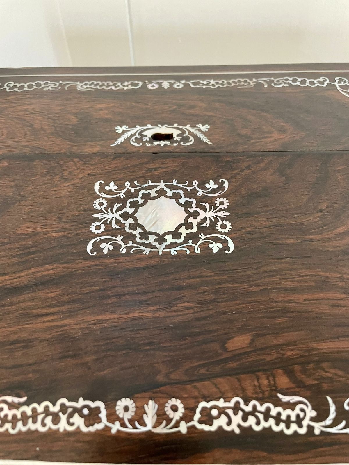 Unusual Antique 19th Century Quality Rosewood Inlaid Writing Box photo buy