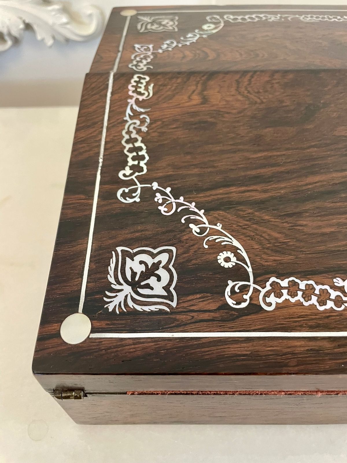 photo furniture Unusual Antique 19th Century Quality Rosewood Inlaid Writing Box