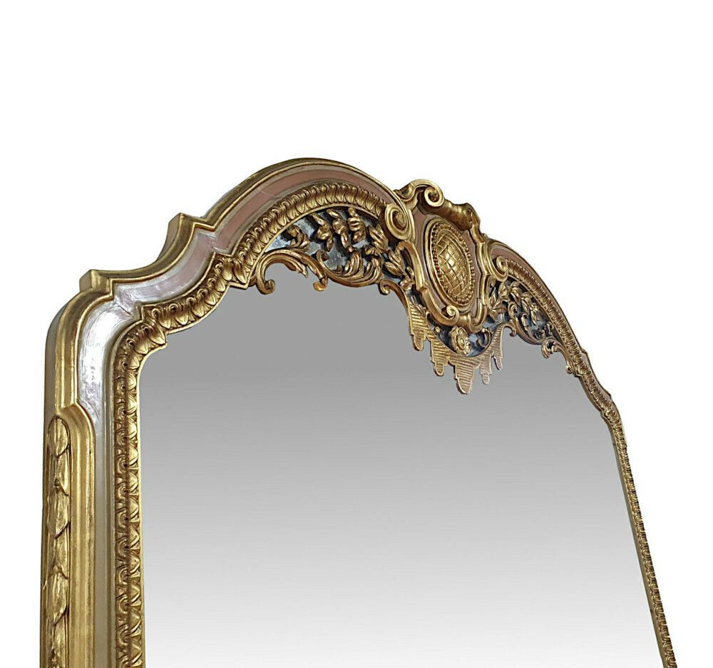 A Very Fine Early 20th Century French Parcel Gilt Marble Top Console Table And Matching Giltwood Mirror photo 12756.4912