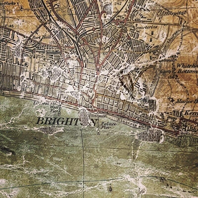 Large Ordnance Survey Map South East Of England Circa 1920 photo vintage