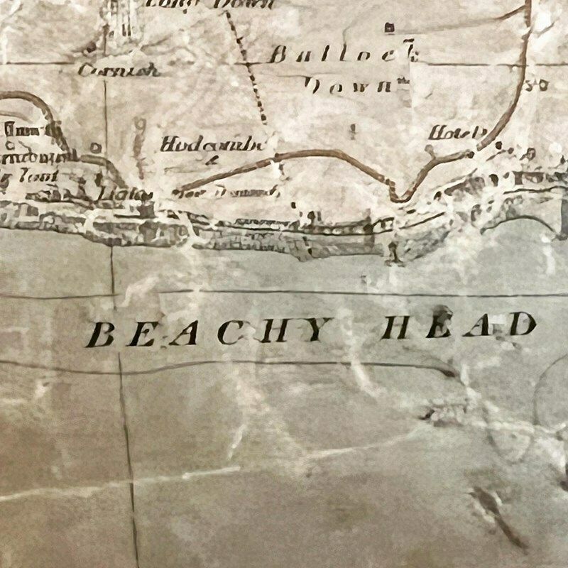 photo furniture Large Ordnance Survey Map South East Of England Circa 1920