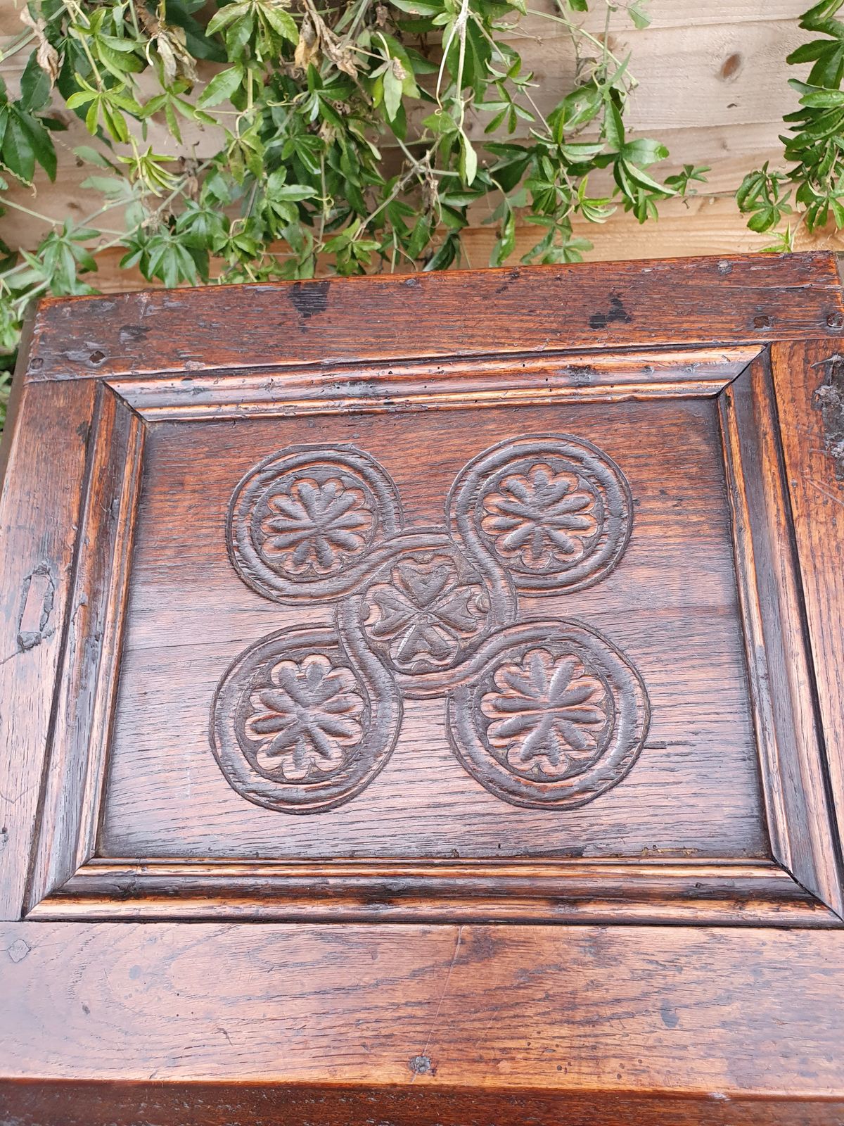 Unusual Oak Log Bin, Made From Pieces Of 17th Century Timber photo 480.0