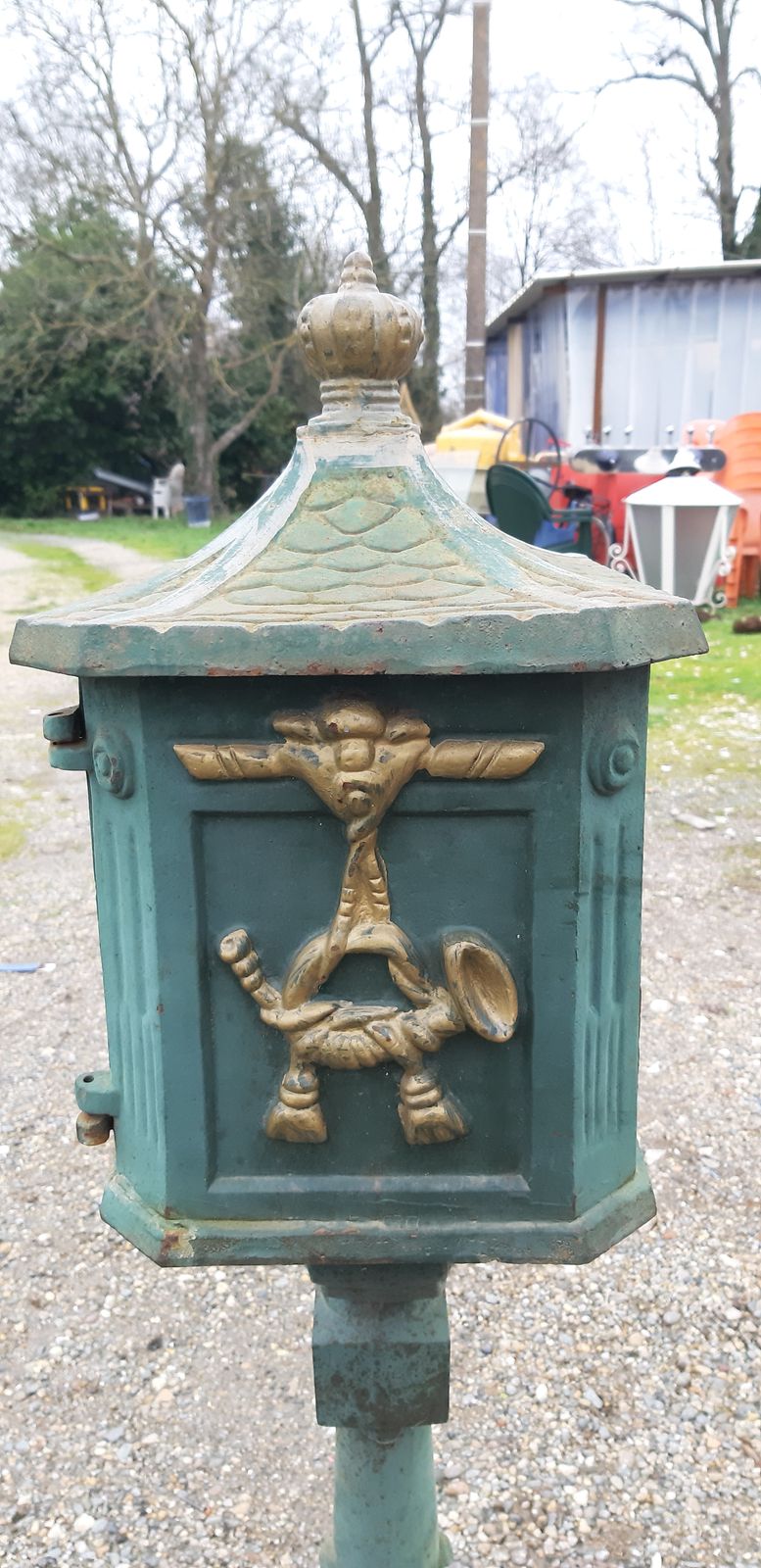 Home Decor Victorian Cast Iron Mailbox, 1900s photo