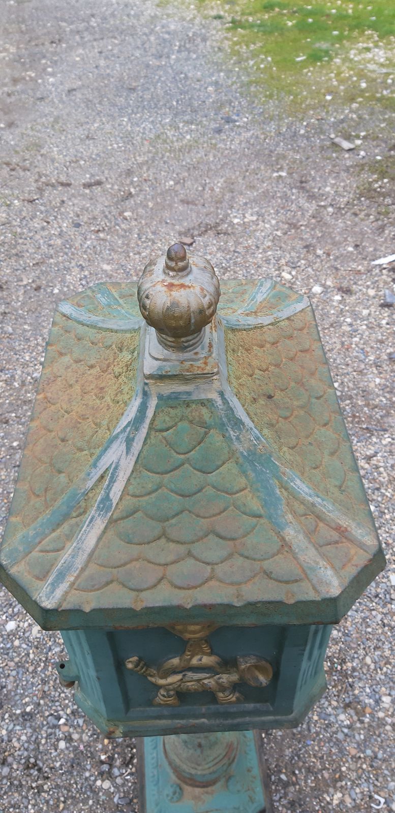 804.76 Victorian Cast Iron Mailbox, 1900s photo