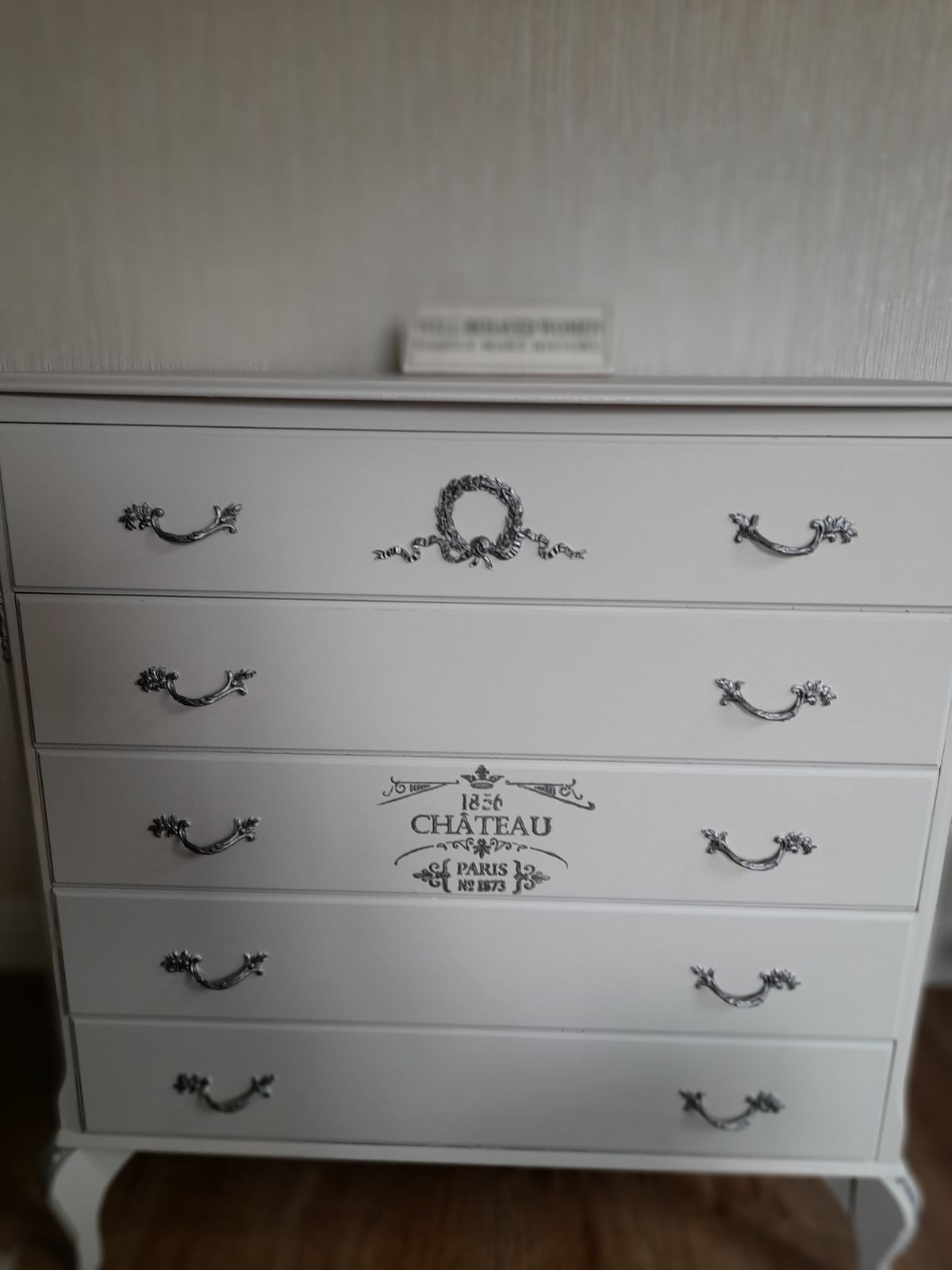 Furniture Olympus Five Drawer Chest Finished In Chateau And Pewter photo