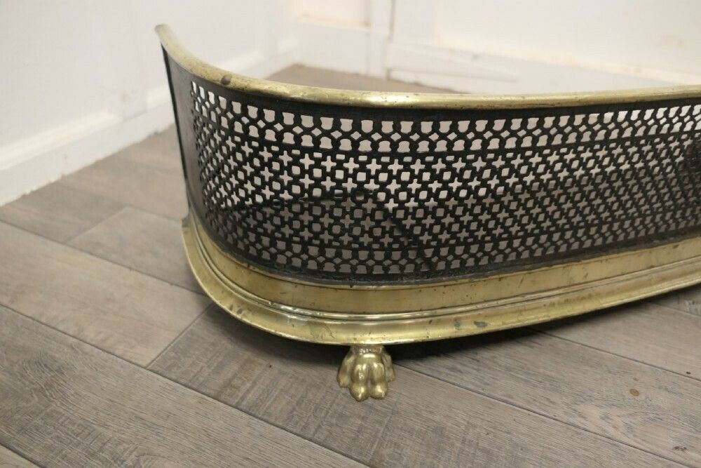 Victorian Brass And Iron Fireside Fender photo 534.0
