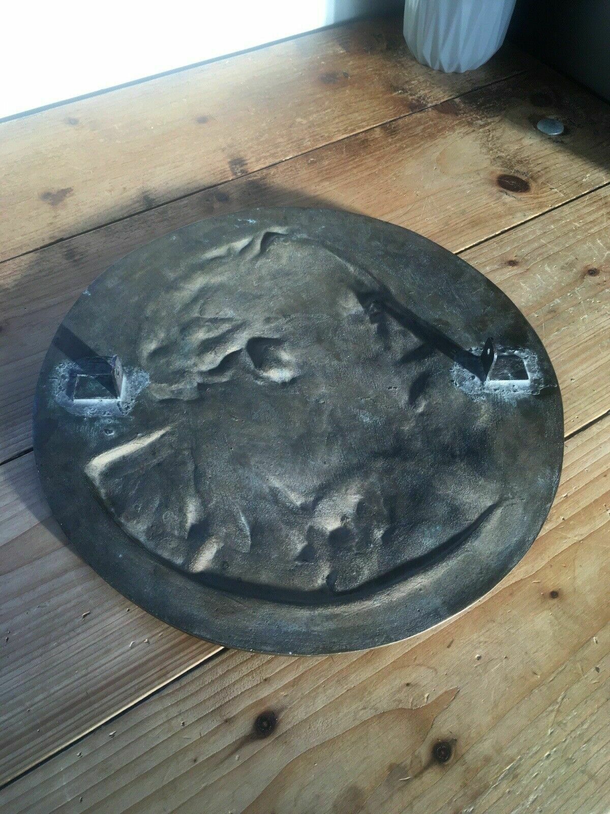 Decorative Antique French Bronze Wall Plaque Of Leon Gambetta XIX Male Head Face photo vinterior