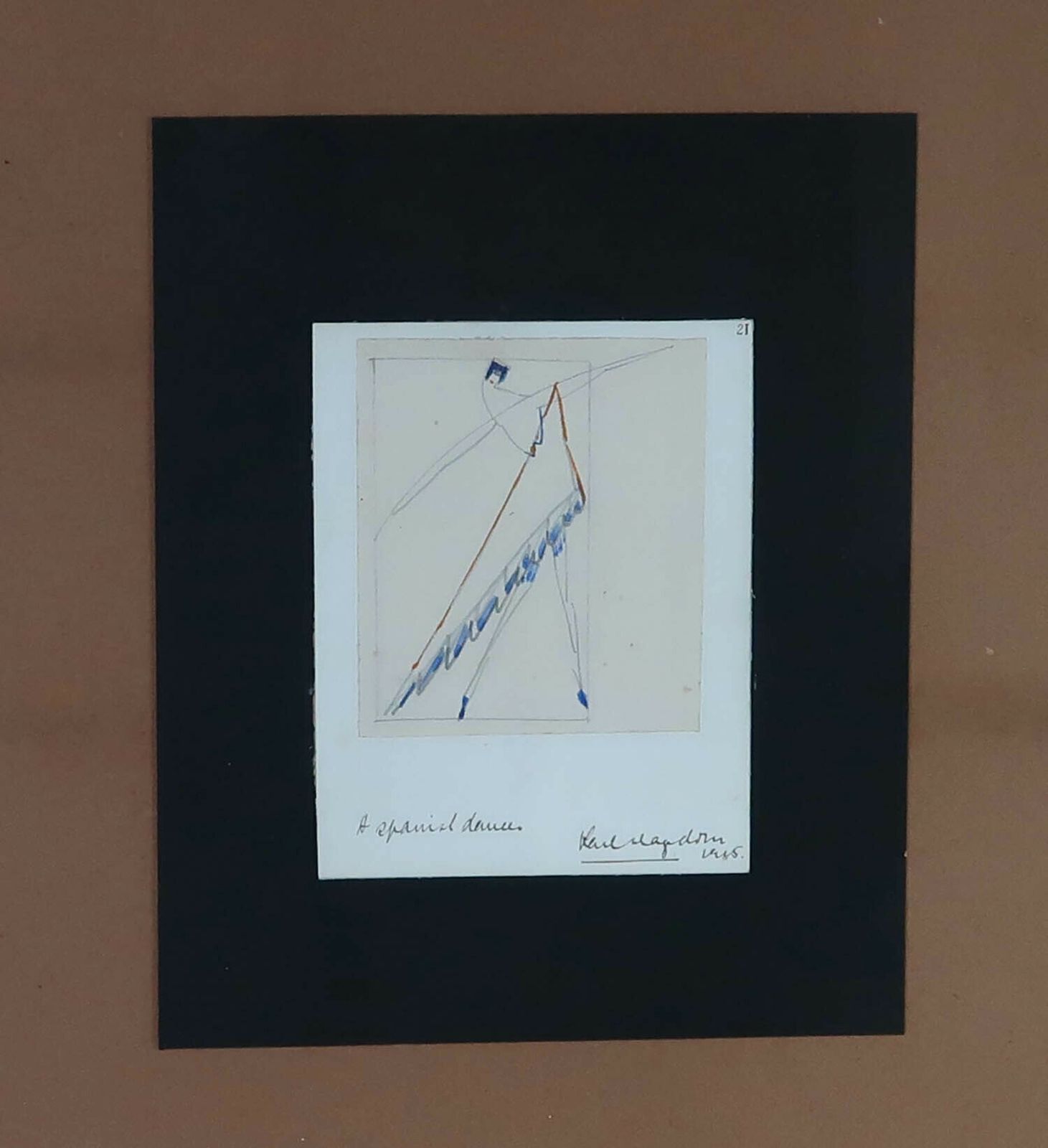 Cubist Drawing. Spanish Dancer, Karl Hagedorn, 1915 photo furniture