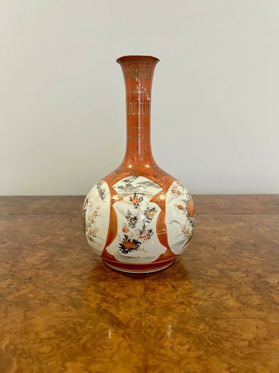 Antique Japanese Quality Porcelain Kutani Vase photo for sale