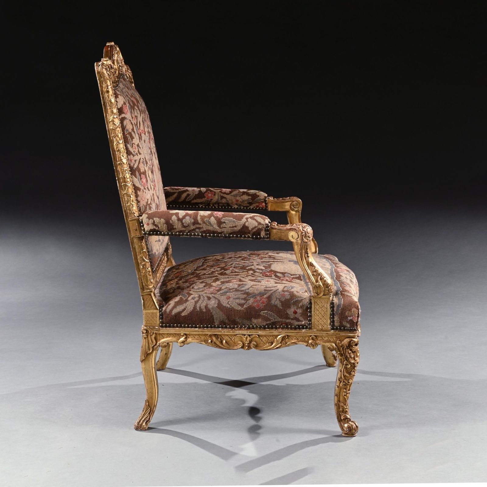 Fine 18th Century French Regency Period Giltwood Armchair photo Furniture
