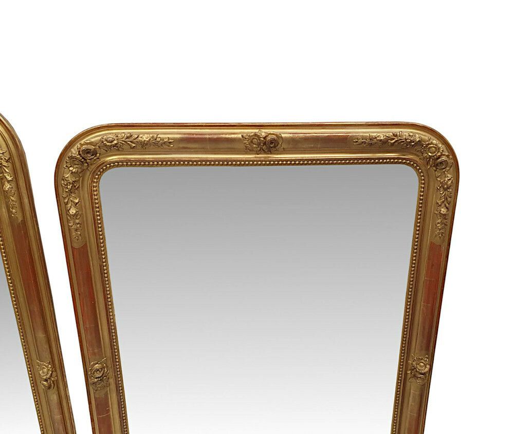 A Fabulous Near Pair Of 19th Century Giltwood Overmantle Mirrors photo vinterior