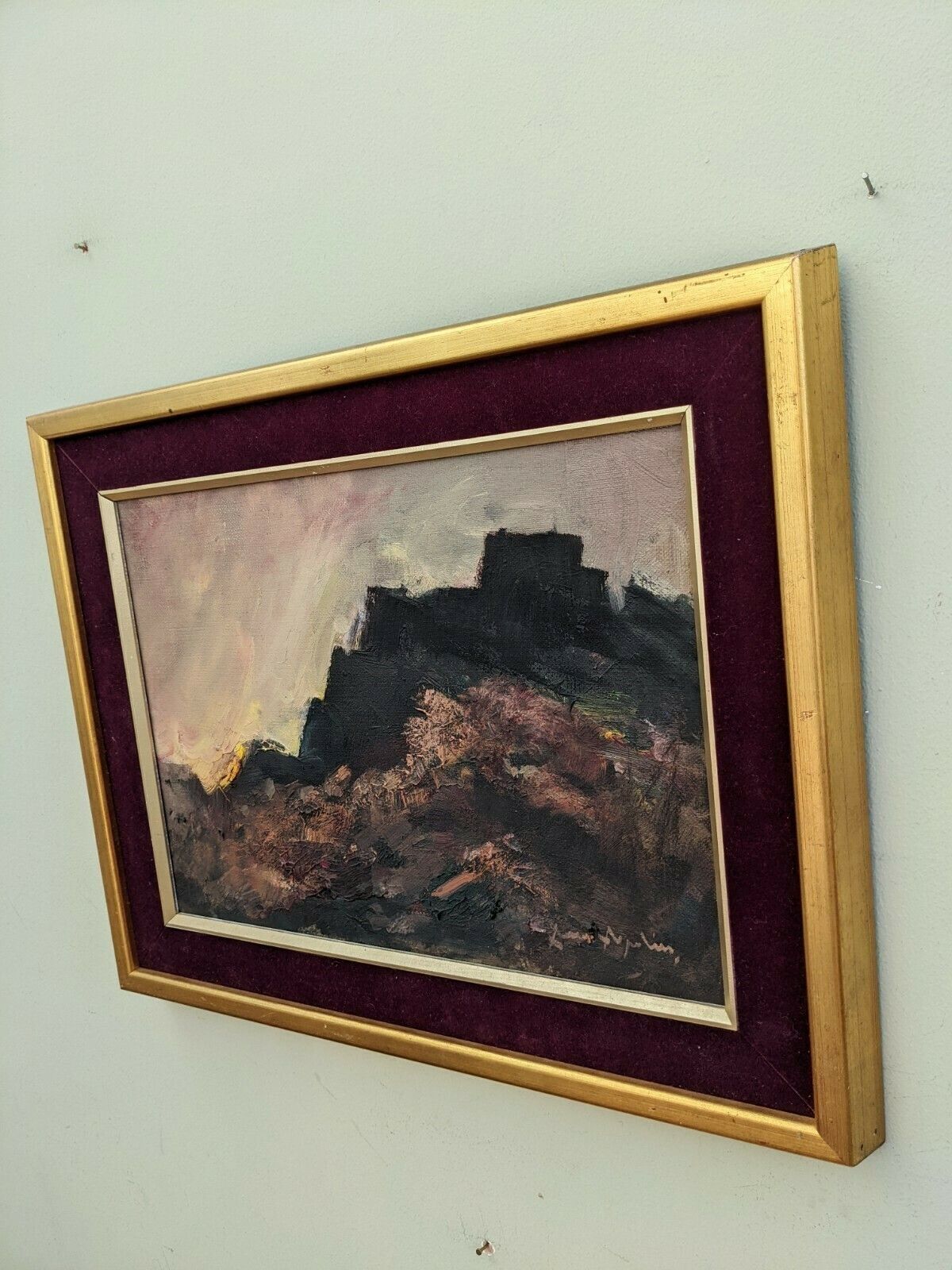 A Dramatic Atmospheric Mid Century Modernist Landscape, Painted In Oil Onto Canvas. photo for sale
