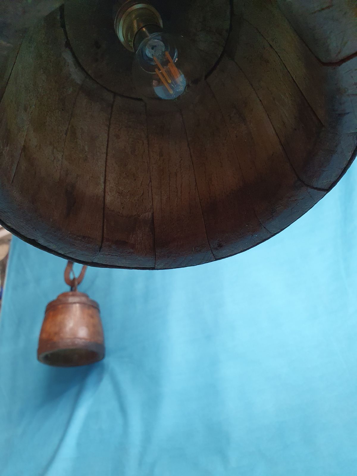 Unusual Wooden Lights In The Style Of Yolks photo vintage
