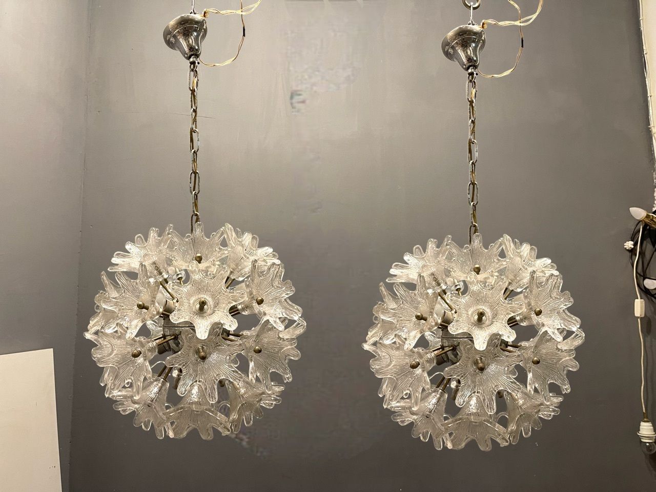 Esprit Murano Glass Flower Chandeliers Set Of 2 photo buy