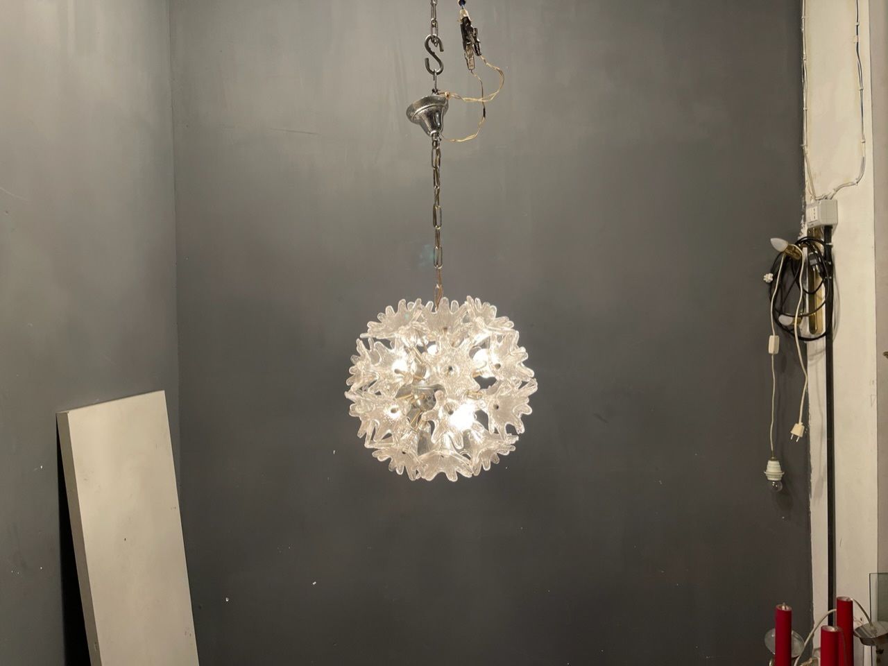 Esprit Murano Glass Flower Chandeliers Set Of 2 photo vintage