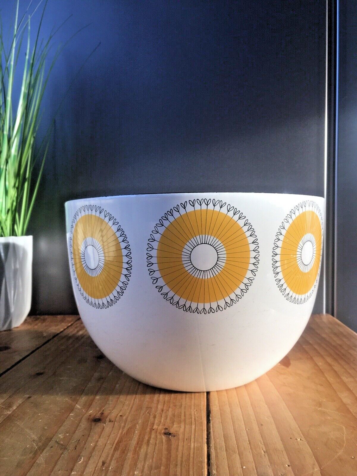 Mid Century 60's Enamel Finel Arabia Finland Sunflower Salad Bowl By Kaj Franck photo furniture