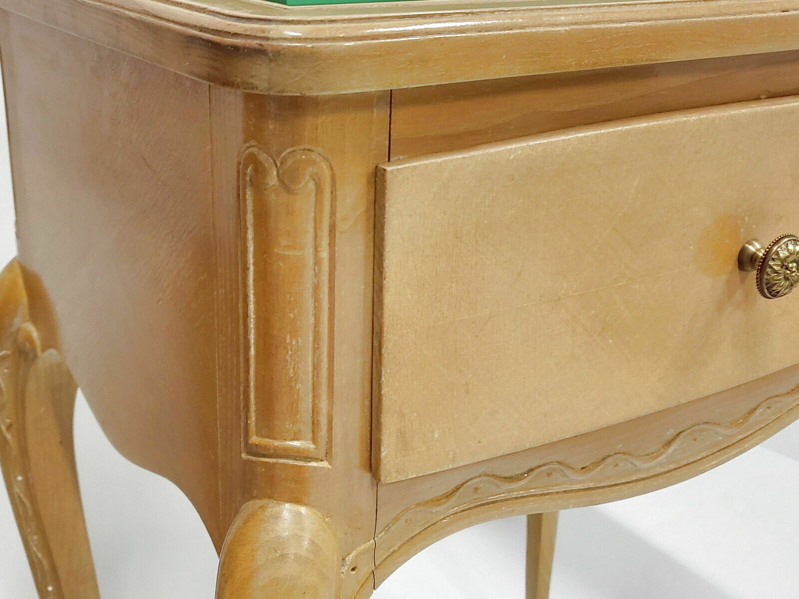 photo furniture Pair Of Vintage 1940 Bedside Tables By Rene Prou In Varnished Beech 40s 1940s
