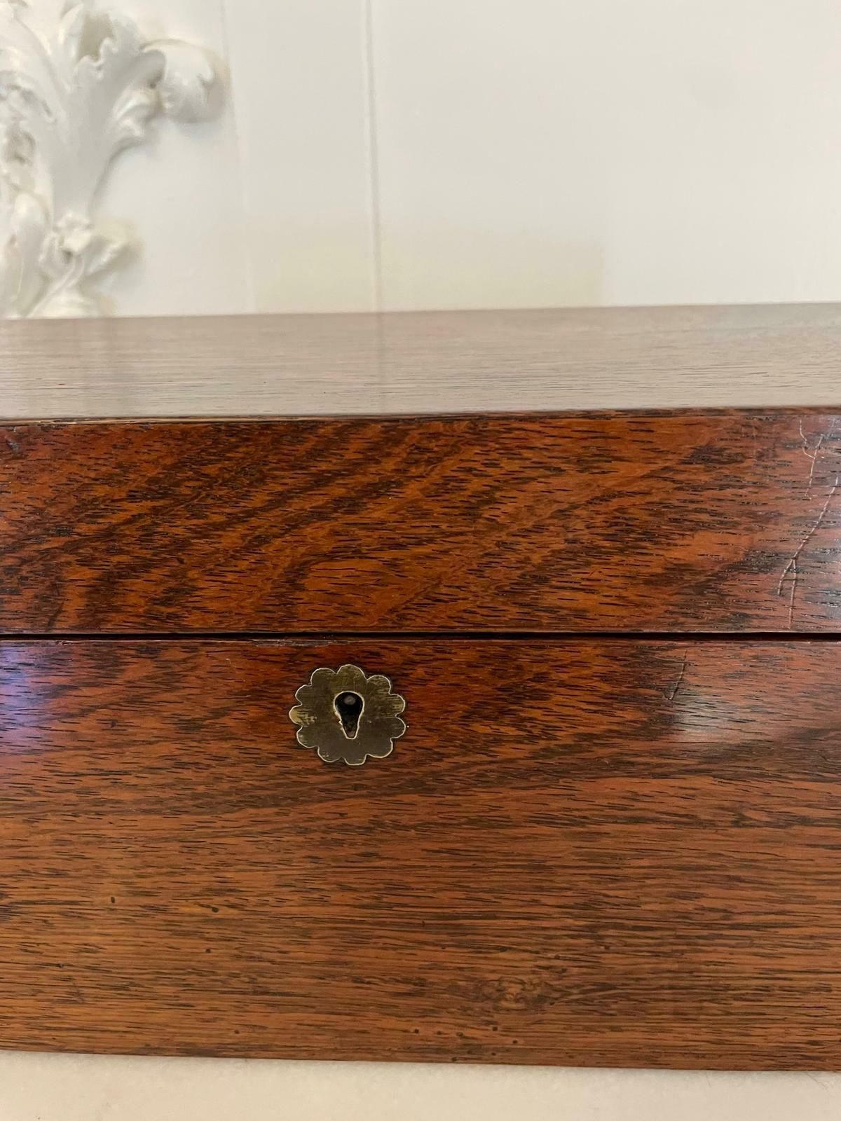 Antique 19th Century Quality Rosewood Tea Caddy photo for sale