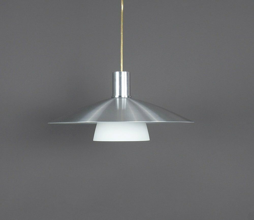 Danish Hanging Lamp In Metal With Milk Glass, 1980s photo furniture