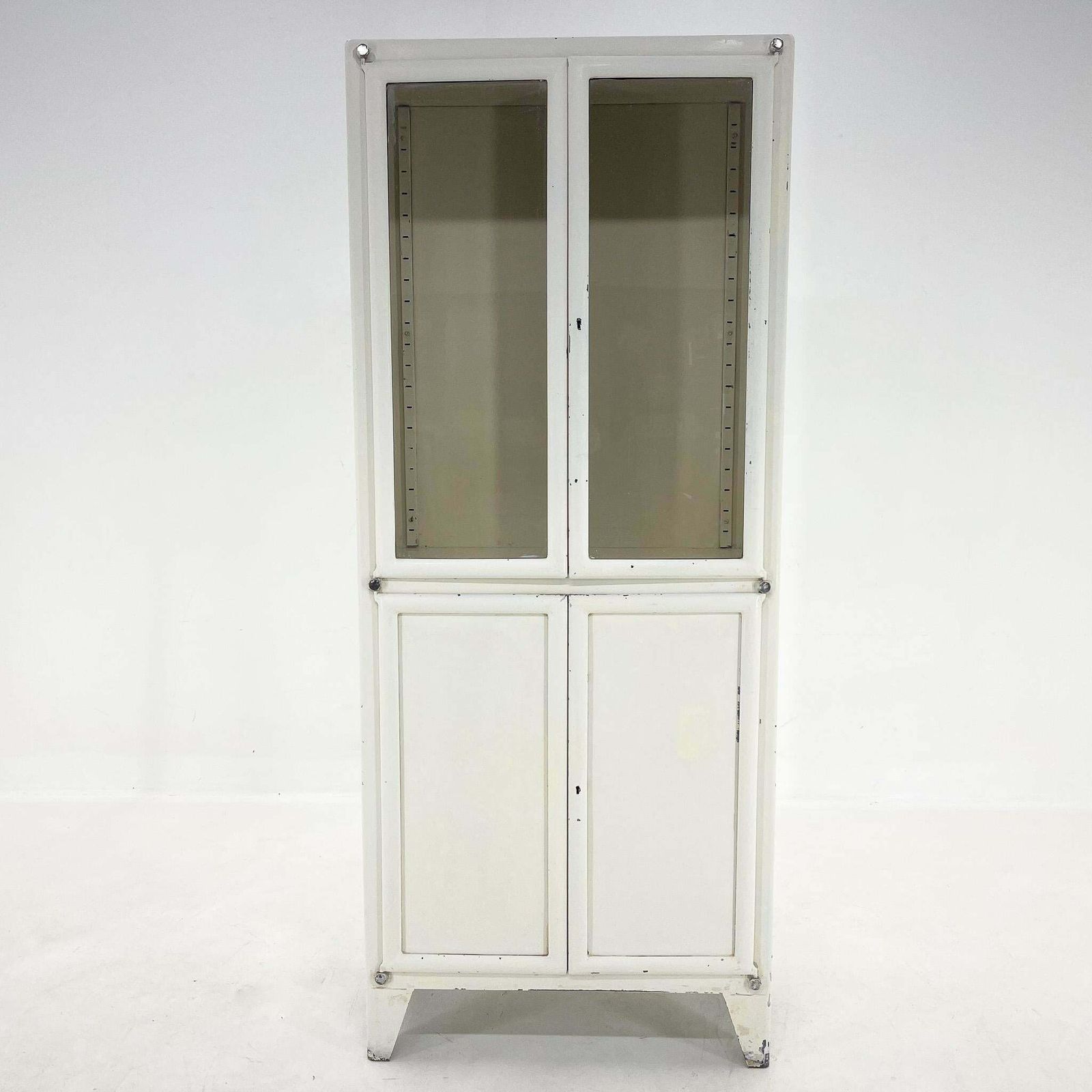 Vintage Iron & Glass Medical Cabinet, Czechoslovakia photo furniture
